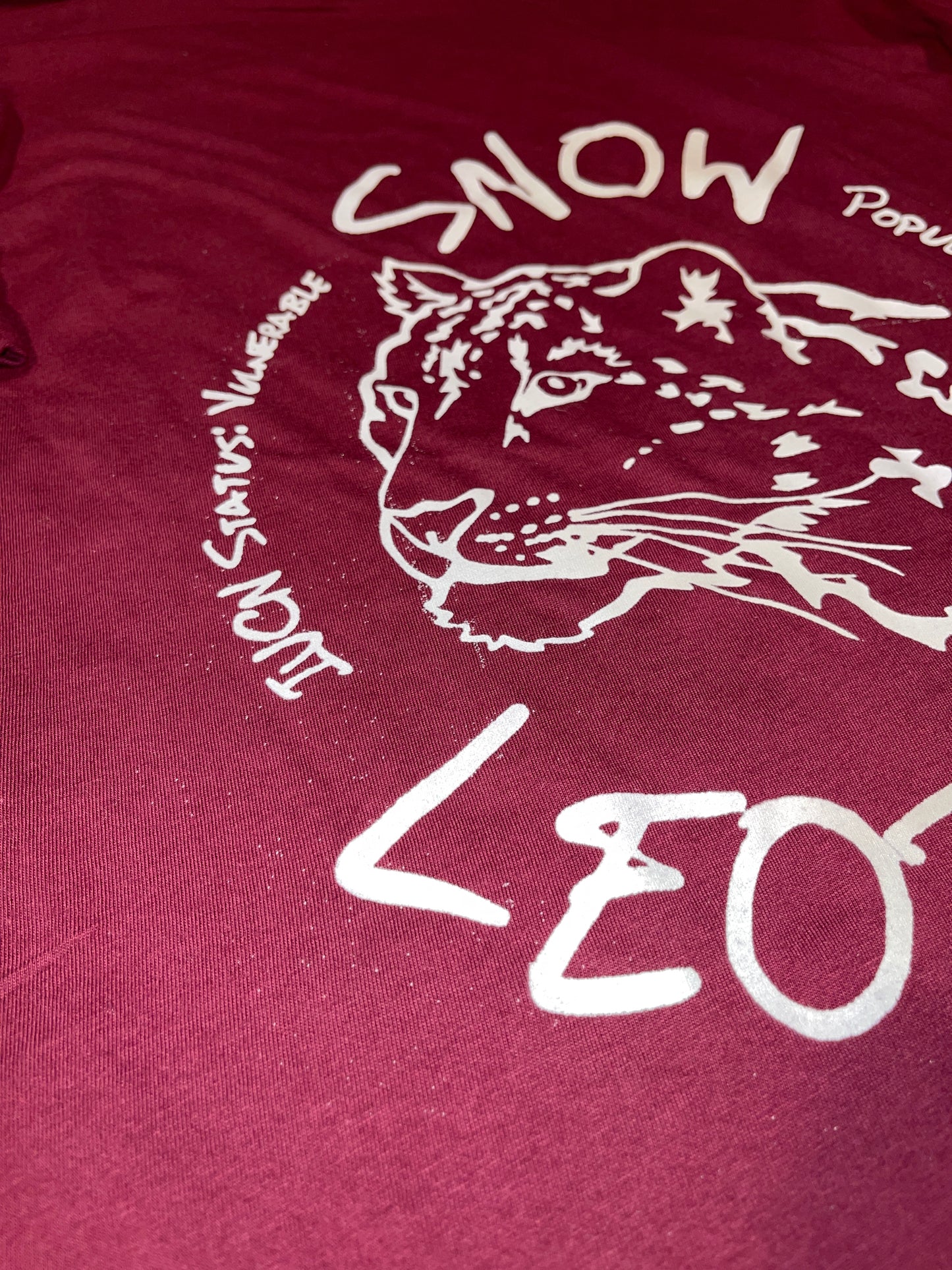 Snow Leopard Shirt (Maroon)