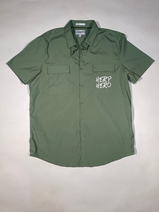 Herp Hero Button Up (Light Green)
